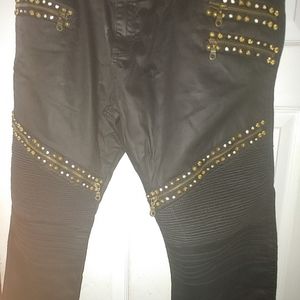 Robin's long flap Biker jeans in Antique